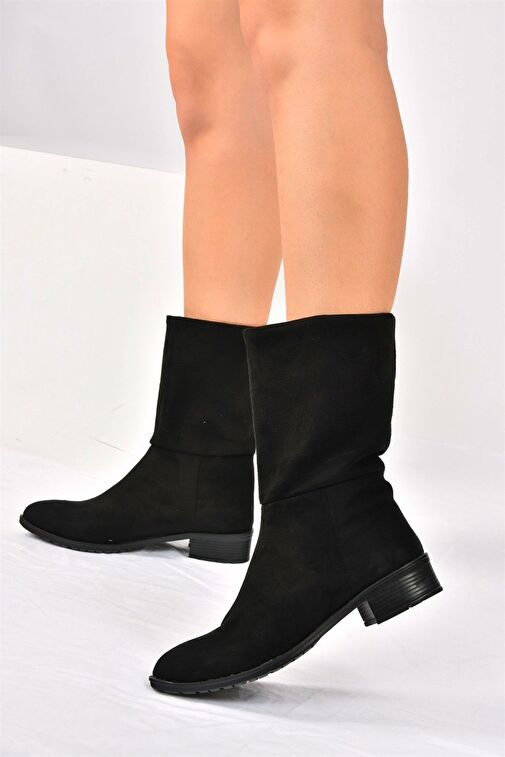 Siyah Süet Düz Taban Günlük Kadın Bot L726597702 - Görsel 4