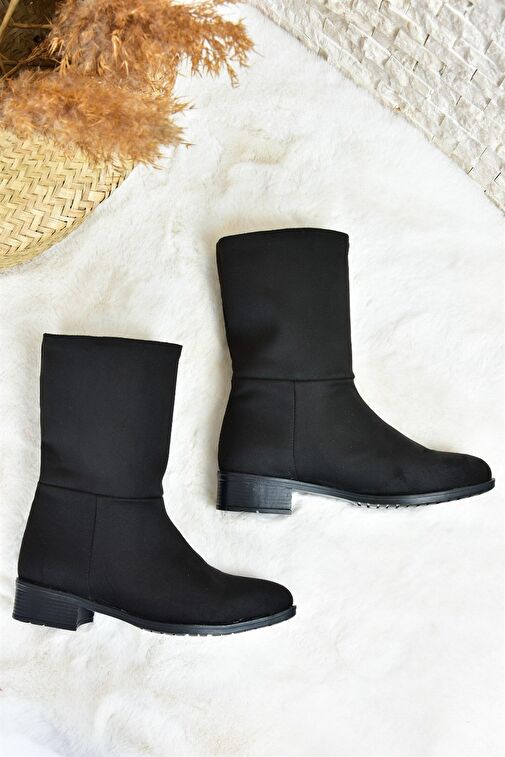 Siyah Süet Düz Taban Günlük Kadın Bot L726597702 - Görsel 5