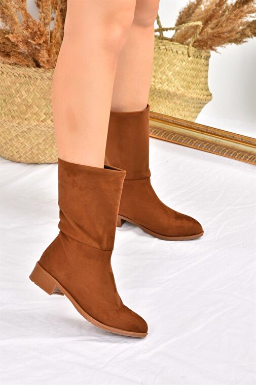 Taba Süet Düz Taban Günlük Kadın Bot L726597702 - Görsel 2