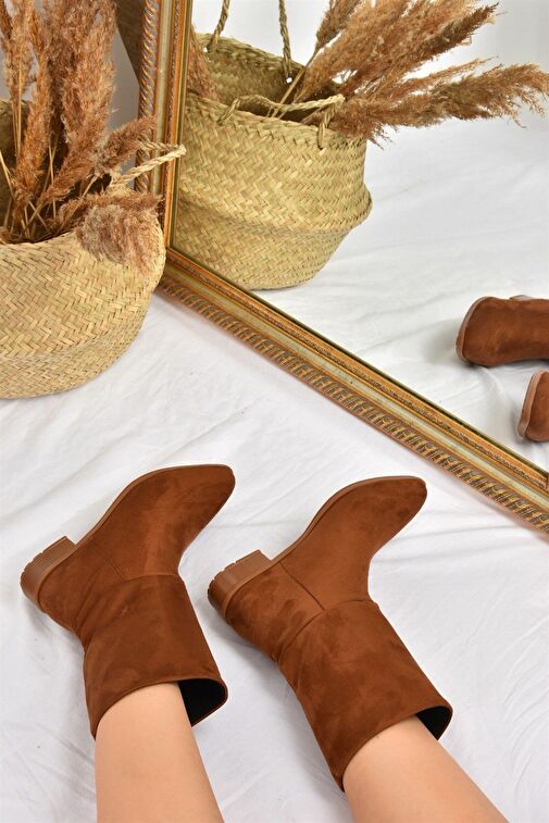 Taba Süet Düz Taban Günlük Kadın Bot L726597702 - Görsel 4