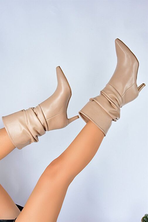 Ten Büzgülü Kısa Topuklu Kadın Bot L882861909 - Görsel 3