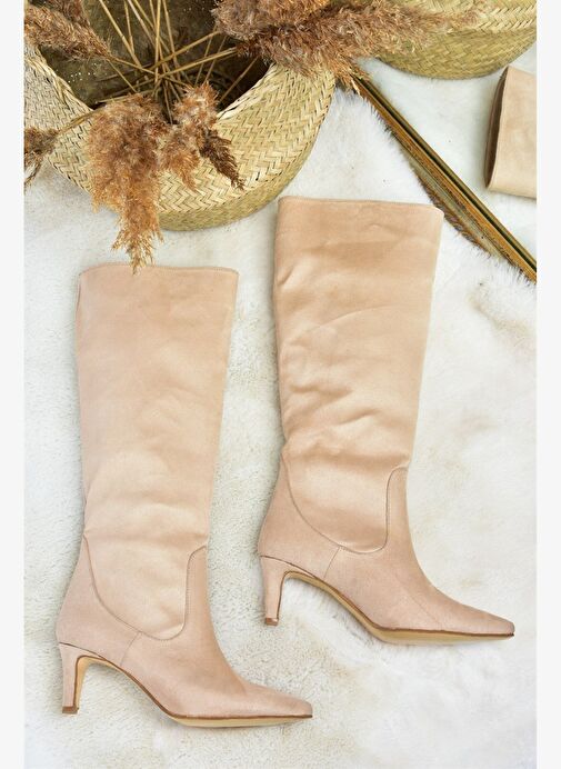 Ten Süet Kısa Topuklu Kadın Çizme L882870402 - Görsel 8