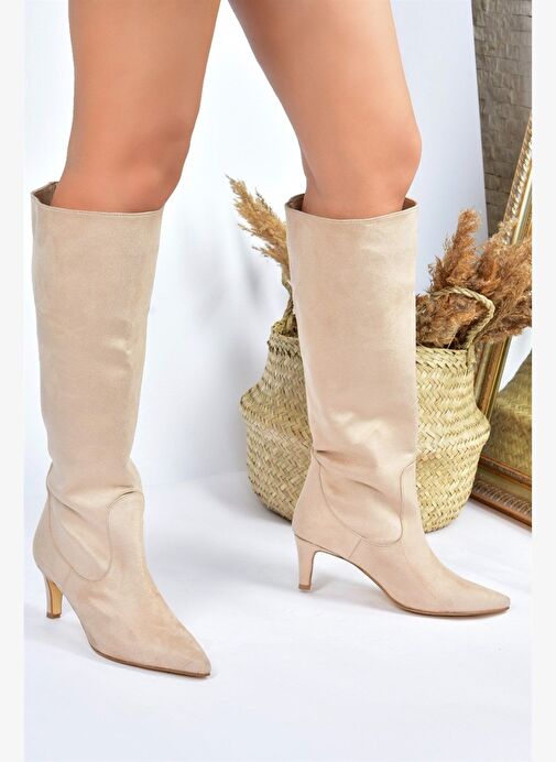 Ten Süet Kısa Topuklu Kadın Çizme L882870402 - Görsel 5