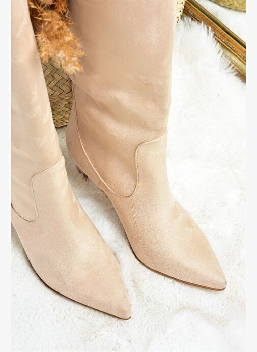 Ten Süet Kısa Topuklu Kadın Çizme L882870402 - Görsel 7