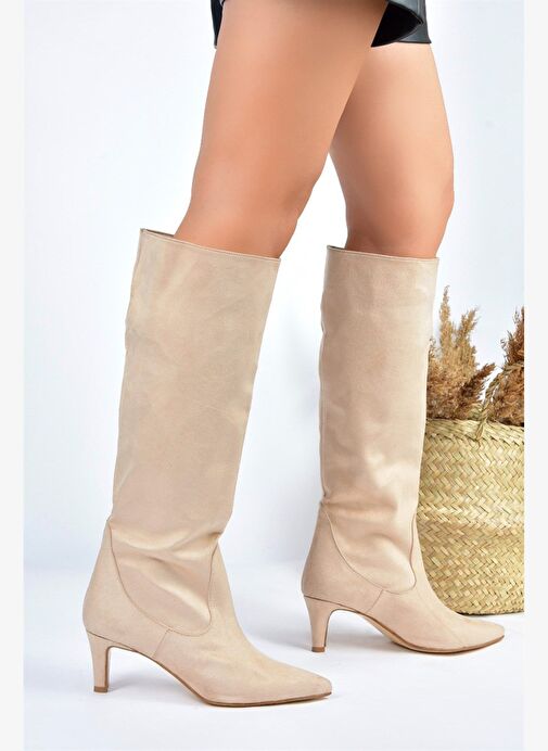 Ten Süet Kısa Topuklu Kadın Çizme L882870402 - Görsel 4