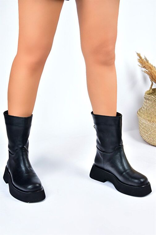 Siyah Kalın Tabanlı Günlük Kadın Bot L610067109 - Görsel 3