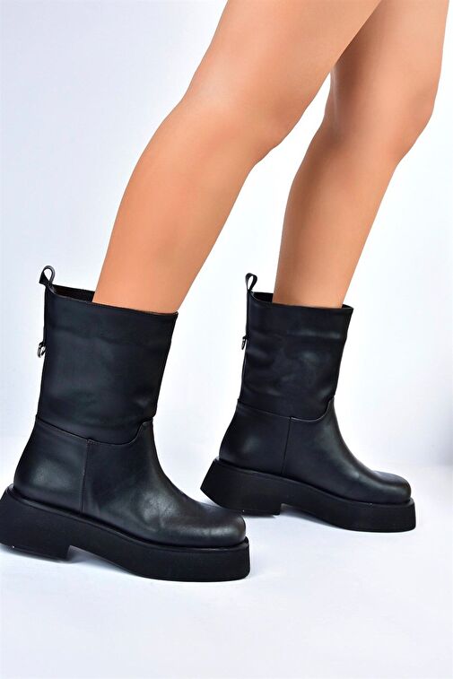 Siyah Kalın Tabanlı Günlük Kadın Bot L610067109 - Görsel 4