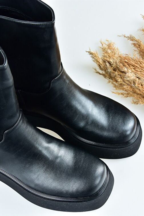 Siyah Kalın Tabanlı Günlük Kadın Bot L610067109 - Görsel 7