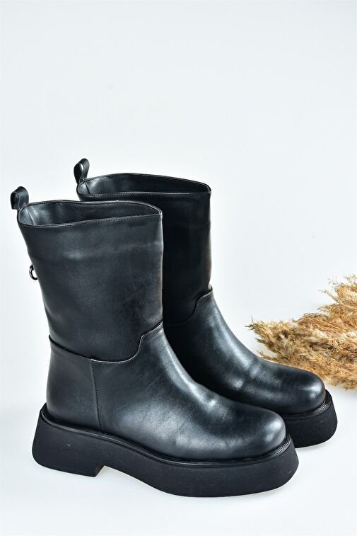 Siyah Kalın Tabanlı Günlük Kadın Bot L610067109 - Görsel 8