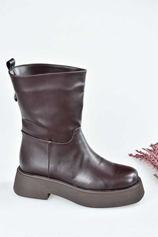 Kahverengi Kalın Tabanlı Günlük Kadın Bot L610067109 - Görsel 6