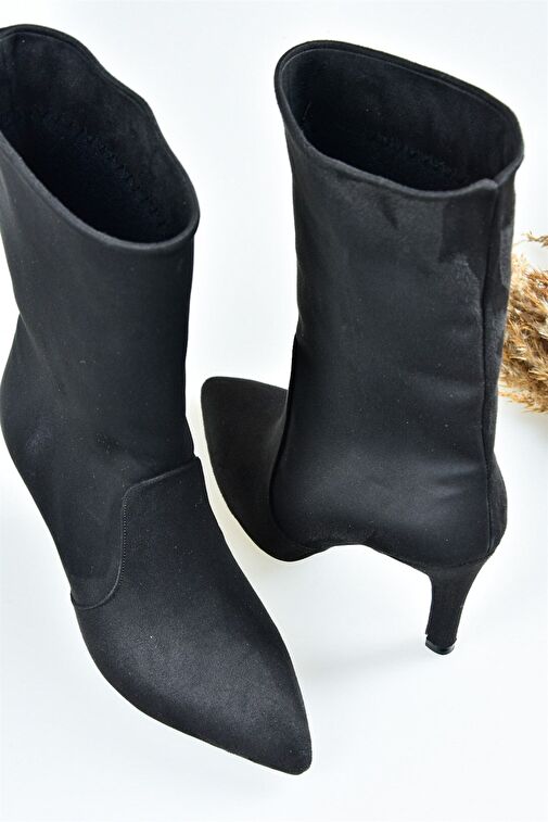 Siyah Süet Kadın Bot L404891302 - Görsel 7