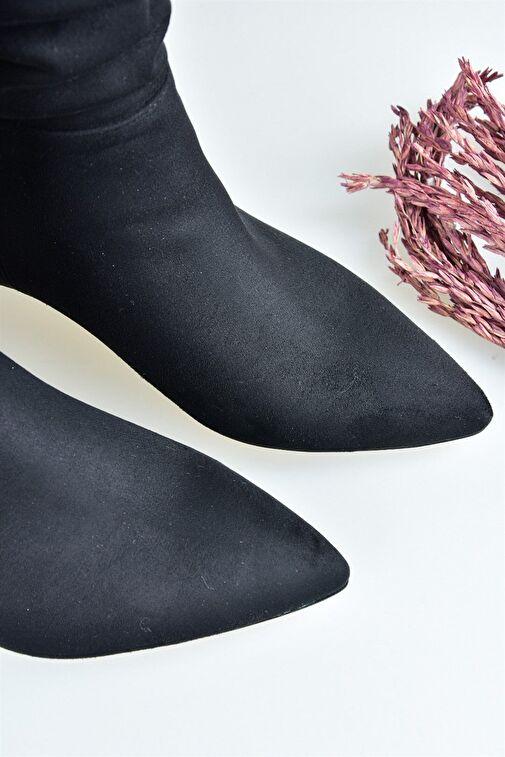 Siyah Süet Kadın Bot L404891302 - Görsel 8