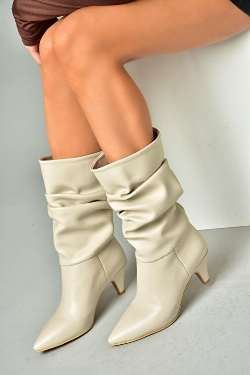 Ten Kısa Topuklu Büzgülü Kadın Bot L404810609 - Görsel 2