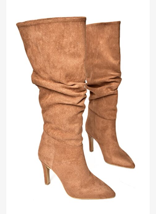 Taba Süet İnce Topuklu Kadın Çizme L404868002 - Görsel 6