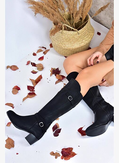 Siyah Alçak Topuklu Günlük Kadın Çizme L674230009 - Görsel 5