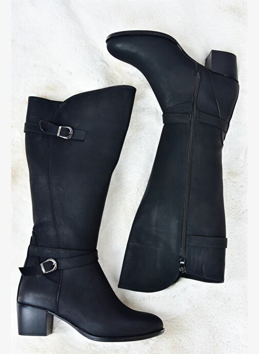 Siyah Alçak Topuklu Günlük Kadın Çizme L674230009 - Görsel 7