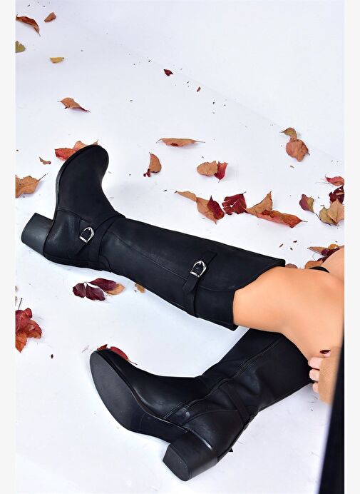 Siyah Alçak Topuklu Günlük Kadın Çizme L674230009 - Görsel 4
