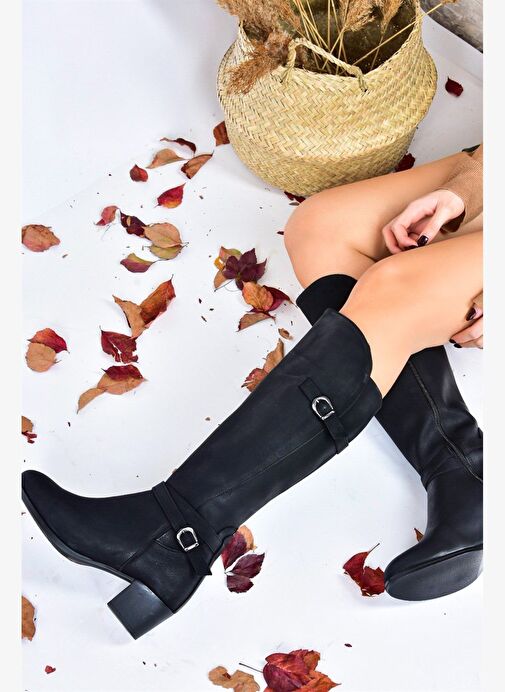 Siyah Alçak Topuklu Günlük Kadın Çizme L674230009 - Görsel 2