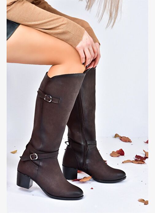 Kahverengi Alçak Topuklu Günlük Kadın Çizme L674230009 - Görsel 2