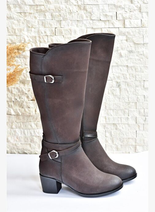 Kahverengi Alçak Topuklu Günlük Kadın Çizme L674230009 - Görsel 5