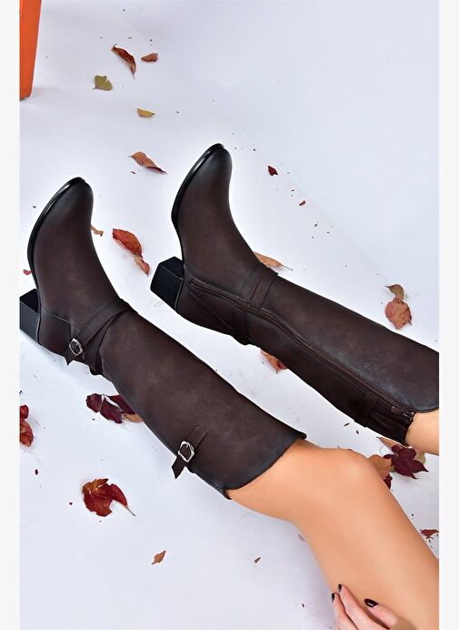 Kahverengi Alçak Topuklu Günlük Kadın Çizme L674230009 - Görsel 3