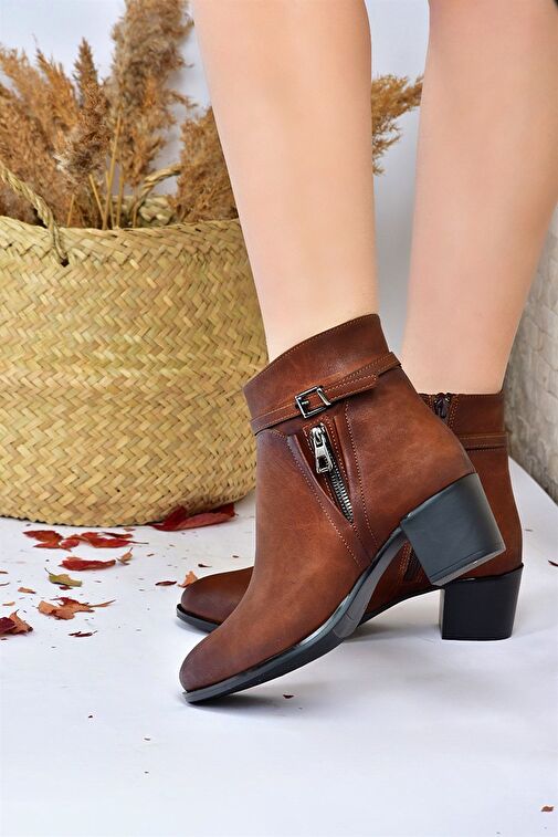 Taba Kalın Topuklu Kadın Bot L674155209 - Görsel 2