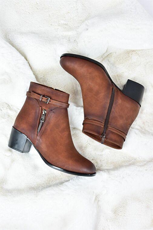 Taba Kalın Topuklu Kadın Bot L674155209 - Görsel 6