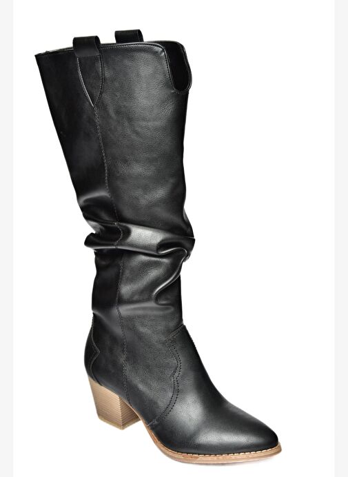 Siyah Büzgülü Dallas Kadın Çizme J404040109 - Görsel 8