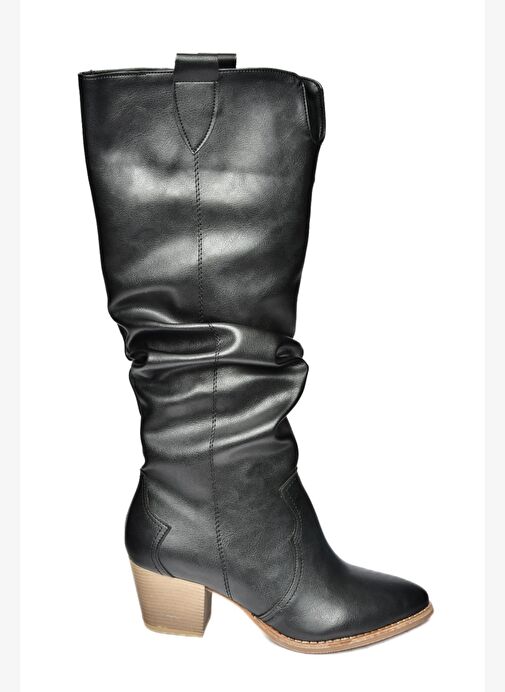 Siyah Büzgülü Dallas Kadın Çizme J404040109 - Görsel 7