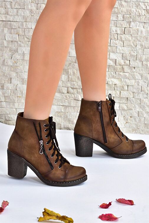 Vizon Kalın Topuklu Kadın Bot C674150209 - Görsel 4