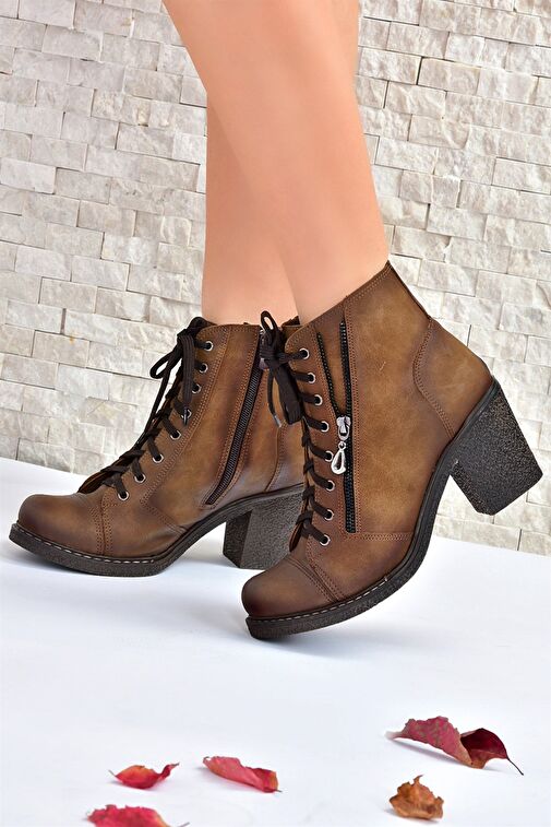 Vizon Kalın Topuklu Kadın Bot C674150209 - Görsel 6