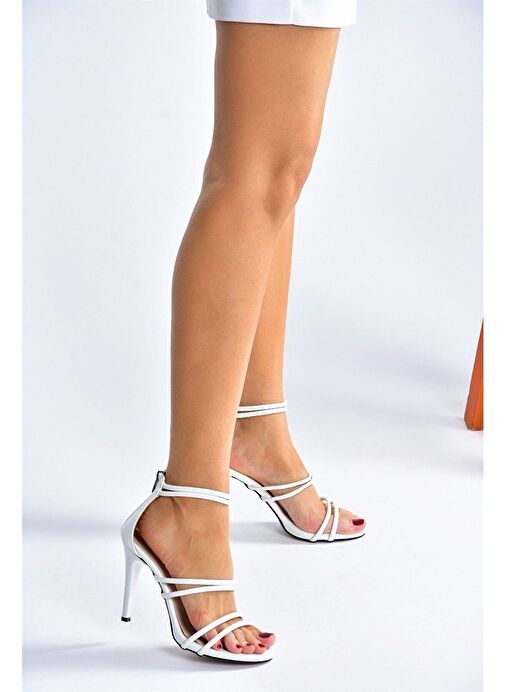 Beyaz İnce Topuklu Kadın Ayakkabı M251762109 - Görsel 3