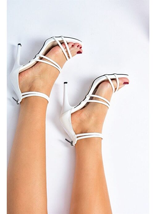 Beyaz İnce Topuklu Kadın Ayakkabı M251762109 - Görsel 4