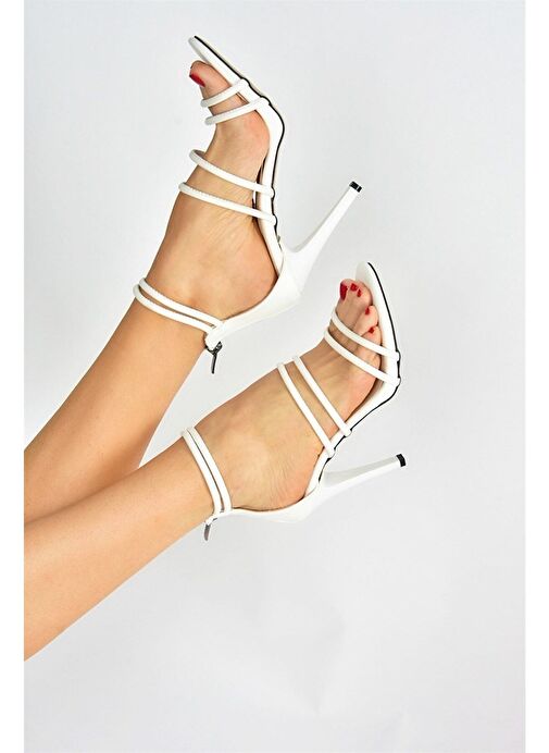 Beyaz İnce Topuklu Kadın Ayakkabı M251762109 - Görsel 5