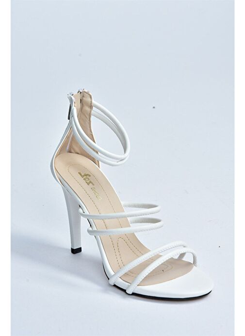 Beyaz İnce Topuklu Kadın Ayakkabı M251762109 - Görsel 7
