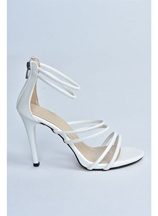 Beyaz İnce Topuklu Kadın Ayakkabı M251762109 - Görsel 8