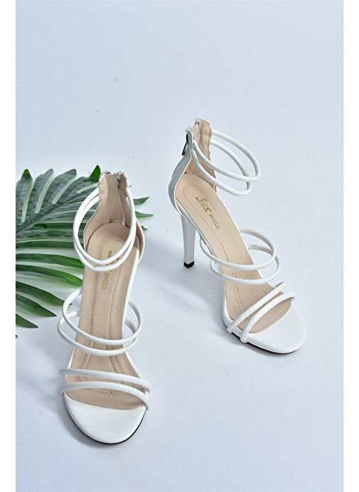 Beyaz İnce Topuklu Kadın Ayakkabı M251762109 - Görsel 9