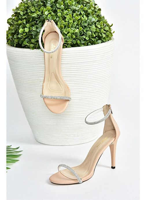 Ten Tek Bant Taşlı Kadın Abiye Ayakkabı M251800009 - Görsel 8