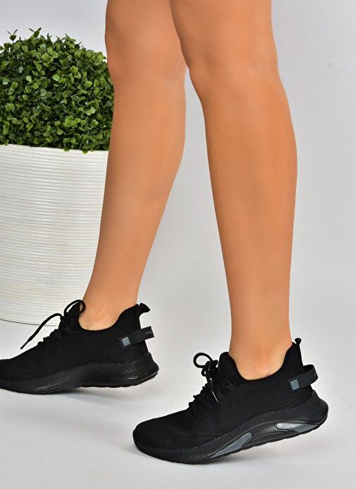 Siyah Triko Kumaş Kadın Spor Ayakkabı M702006204 - Görsel 5