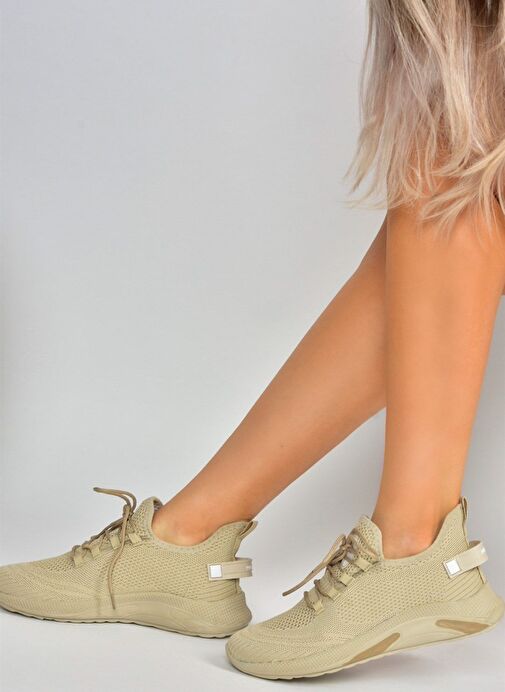 Bej Triko Kumaş Kadın Spor Ayakkabı M702006204 - Görsel 3