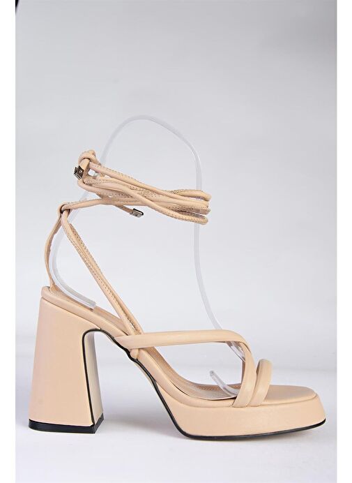Ten Platform Topuklu Bilekten Bağlamalı Kadın Ayakkabı M404100509 - Görsel 9