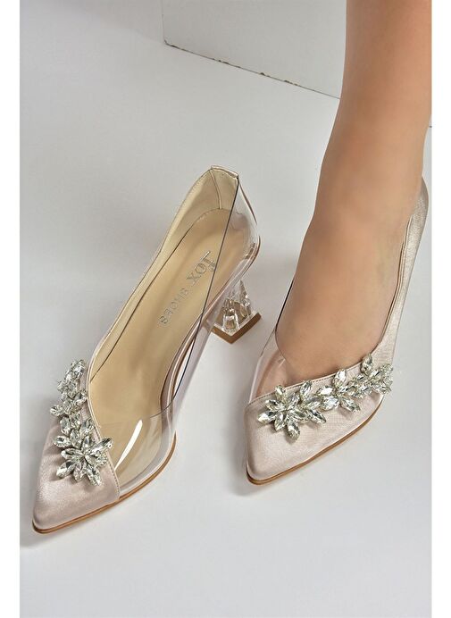 Ten Saten Kumaş Taşlı Kadın Abiye Ayakkabı M246013204 - Görsel 6