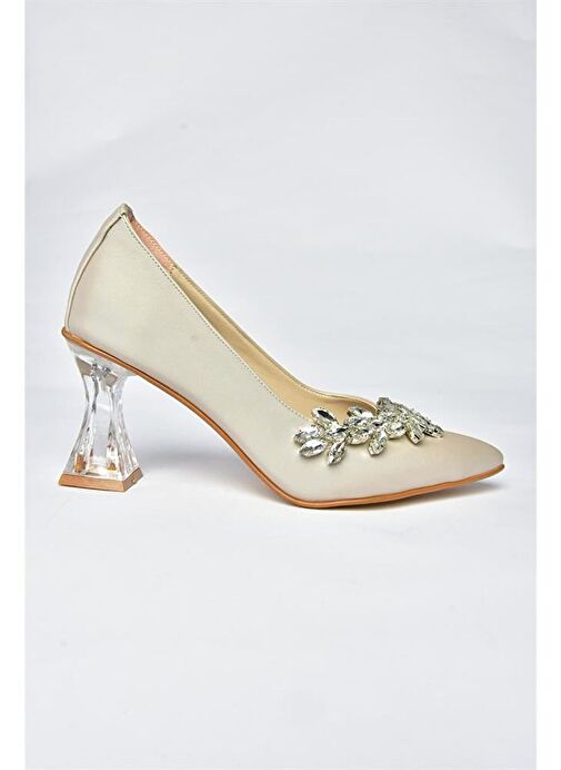 Ten Saten Kumaş Taşlı Kadın Abiye Ayakkabı M246014004 - Görsel 6