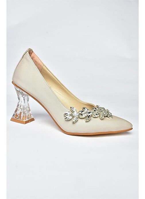 Ten Saten Kumaş Taşlı Kadın Abiye Ayakkabı M246014004 - Görsel 7