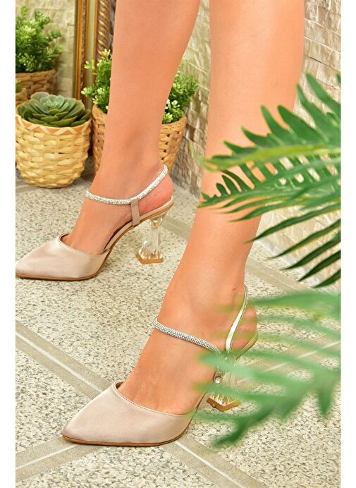 Ten Saten Kumaş Kadın Abiye Topuklu Ayakkabı M246066904 - Görsel 2