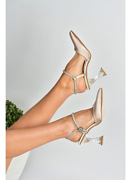 Ten Saten Kumaş Kadın Abiye Topuklu Ayakkabı M246066904 - Görsel 3