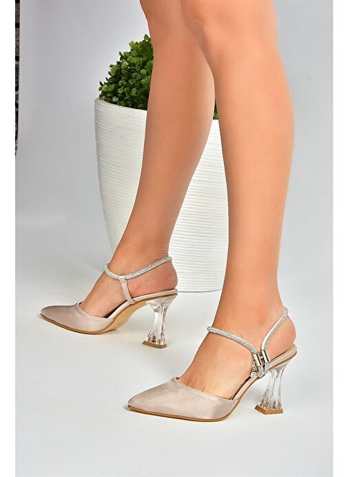 Ten Saten Kumaş Kadın Abiye Topuklu Ayakkabı M246066904 - Görsel 6