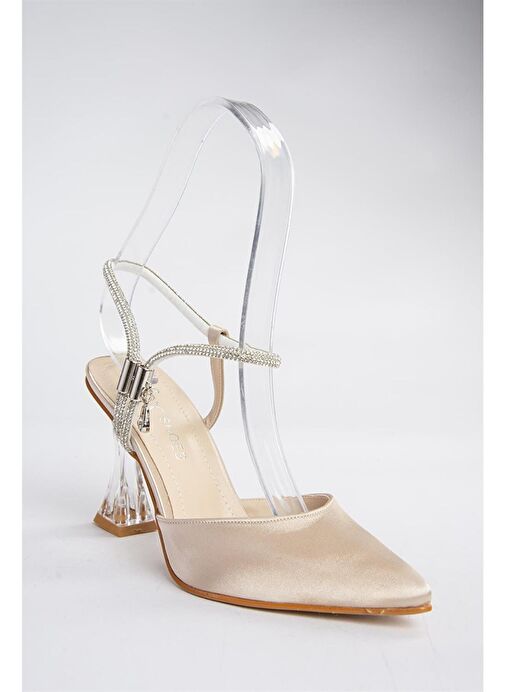 Ten Saten Kumaş Kadın Abiye Topuklu Ayakkabı M246066904 - Görsel 7