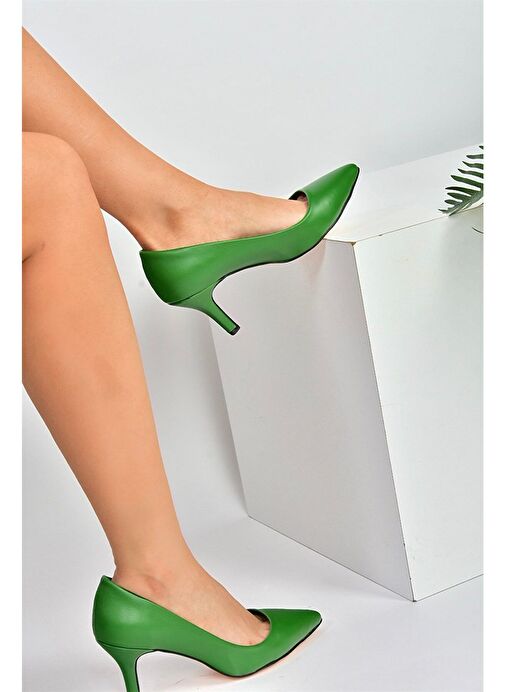 Fox Shoes Yeşil Kadın Stiletto 8321 - Görsel 4