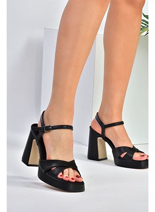 Siyah Platform Topuklu Kadın Ayakkabı M404100109 - Görsel 4